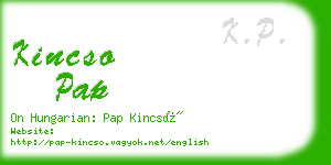 kincso pap business card